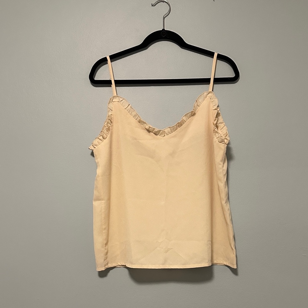 SHEIN Pink Ruffle Trim Camisole
